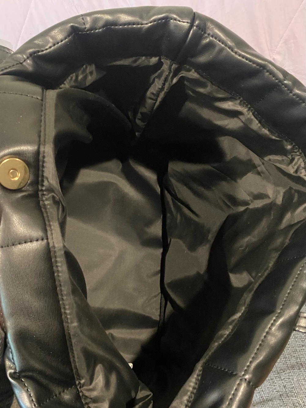 Victoria's Secret Black Quilted Tote with Gold VS Emblem - Picture 3 of 3